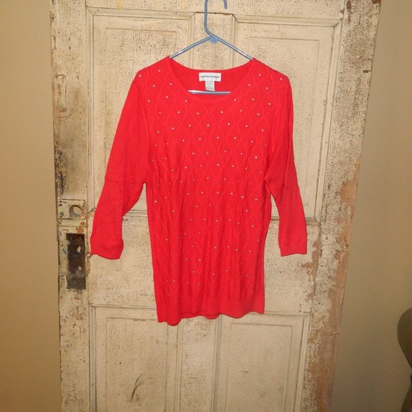 Cathy Daniels Stud Sweater Womens Size 1X (FF-30) - Picture 1 of 4